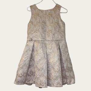 Carter's Elegant Gold and Cream‎ Embossed Floral Dress Girl’s 4T